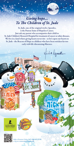 National Beverage Starts St. Nick’s Drinks’ Programme To Gather Donation For St. Jude’s Children